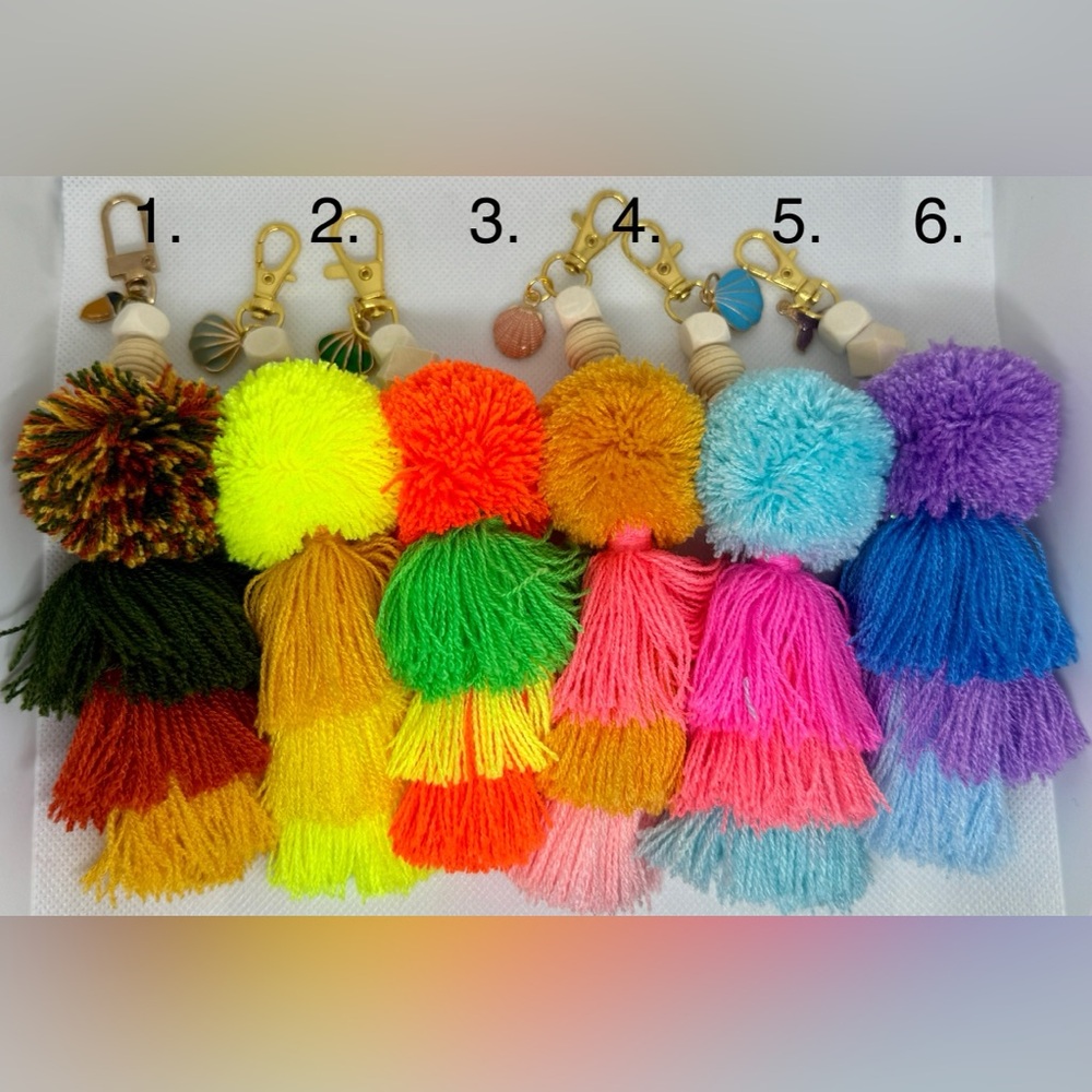 Colorful Pom Pom Keychain